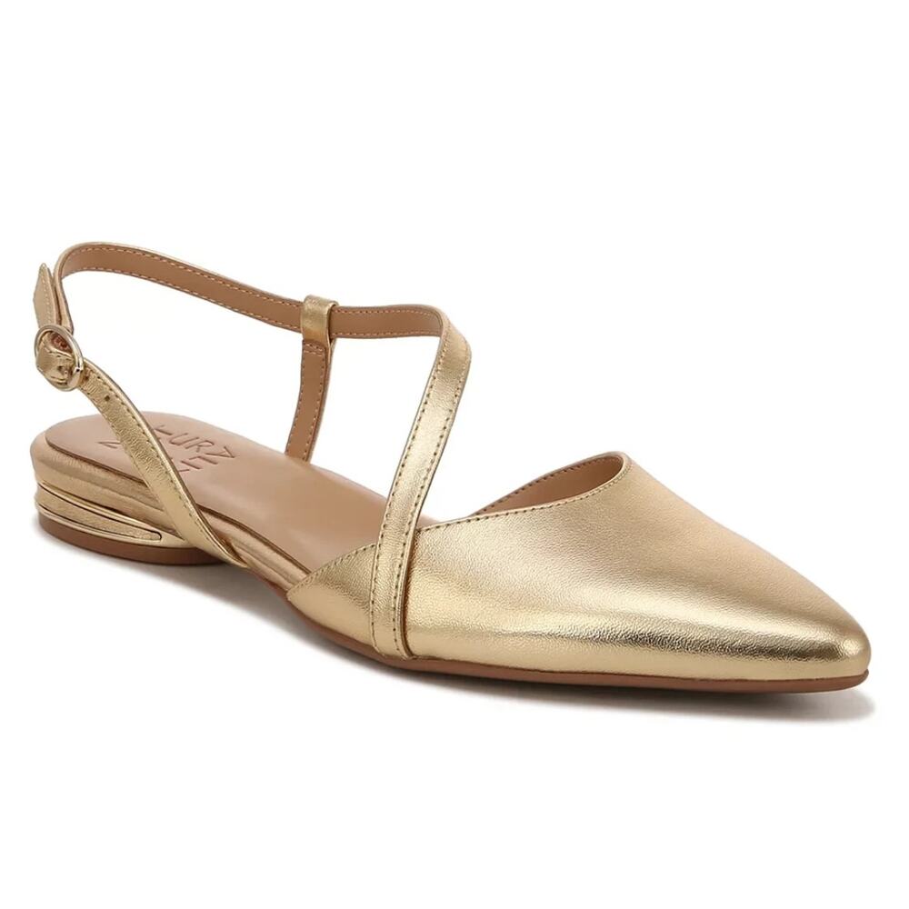Naturalizer Gold Pointed Toe Slingback Flats